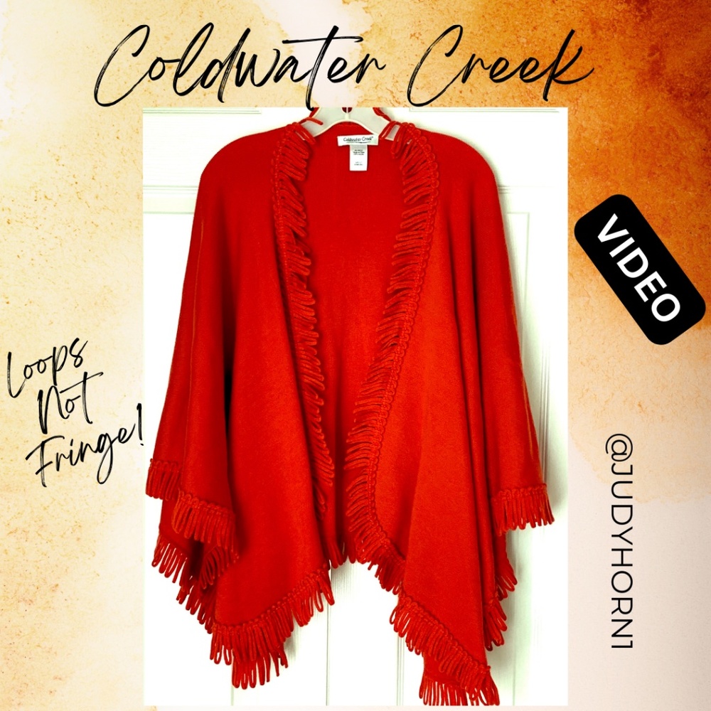 COLDWATER CREEK Rust Burnt Siena Wrap Shawl Ruana